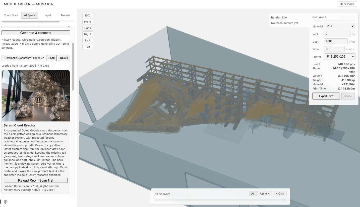 Generation Software interface for designing Octet Module structures